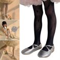 thumbnail image 2 of Hollowout Leggings for Little Girl AntiSlip Spring Stockings Mesh Fishnet Tights Stretchy Socks Korean Style Pantyhose White L, 2 of 4