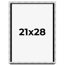 21x28 Frame Brushed Silver Solid Wood Picture Frame | 0.75 Inch Moulding Width | Rabbet Depth 0.75