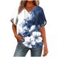 thumbnail image 3 of TaTaai Women's Lightweight V-Neck Top Short Sleeve Ruffle Printed Loose Fit Breathable Summer Chic Blouse Daily Office Beach Gift, 3 of 7