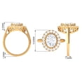 thumbnail image 5 of Rosec Jewels Certified Cubic Zirconia Oval Engagement Ring with Halo - Vintage Inspired Ring (8X10 mm, 4 Carat, AAAA Grade), 10K Yellow Gold, US 3.50, 5 of 8