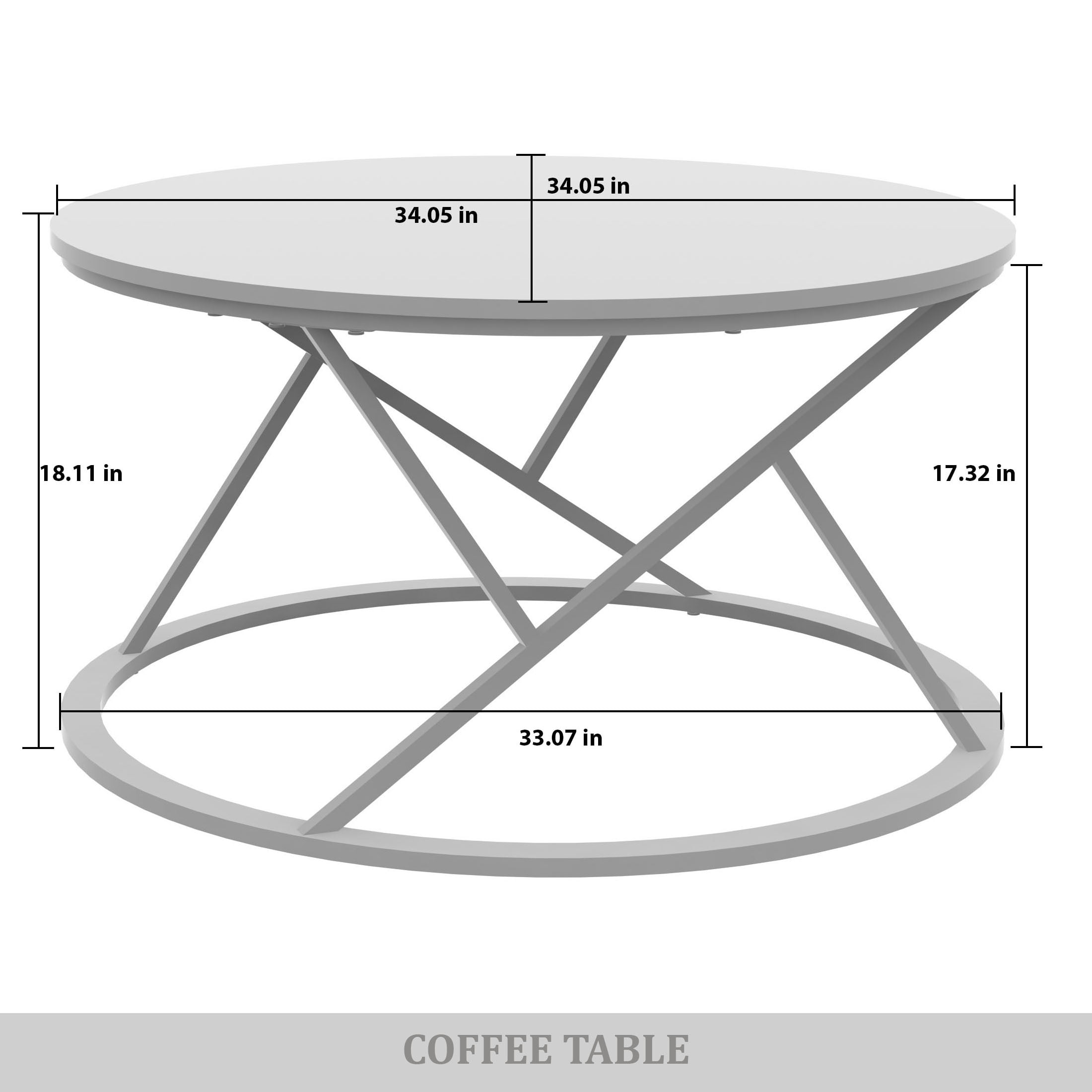 Castle Place Simple 3 Piece Coffee Table Set, Light Grey