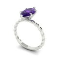thumbnail image 2 of 2 ct Marquise Cut Natural Amethyst Solitaire 18K White Gold Womens Engagement Ring, 2 of 5