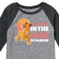 thumbnail image 3 of The Lion King - Simba - I Laugh in the Face of Danger - Toddler & Youth Raglan Graphic T-Shirt, 3 of 5