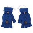 thumbnail image 4 of 1 par de guantes calentados por USB, guantes térmicos de calefacción eléctrica, calentadores de manos de invierno para trabajar con medio dedo, color azul, 4 of 12