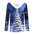 thumbnail image 5 of FDGIU Women's Christmas Sweater, Faux Fur & V-Neck Pullover, Festive Holiday Print Long Sleeve Tops 2025, 5 of 5