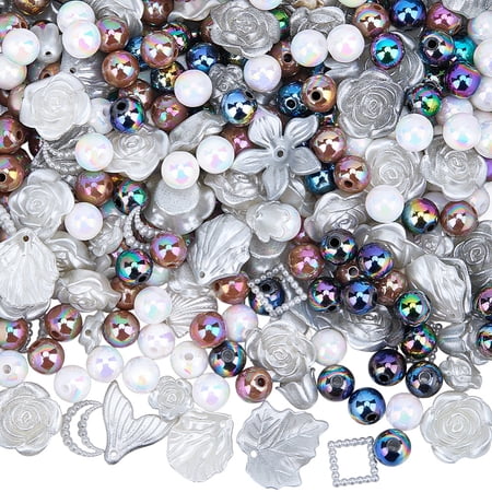 110Pcs DIY Gradient Color Style Jewelry Making Finding Kits Including Plastic Bead & Cabochon & Link & Pendants