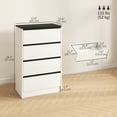 thumbnail image 3 of HOMCOM Commode à 4 Tiroirs pour Chambre, Haute Commode, Effet Bois Blanc, 3 of 10