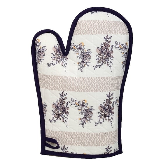 Sapphire-Web Heat Resistant Oven Mitts Extra Long Kitchen Gloves for Cooking Cotton Linen Non-Slip Oven Mitts