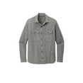 thumbnail image 3 of MERCER+METTLE Unisex Long Sleeve Twill Overshirt | Long Sleeve Shacket with Pockets for Men & Women, Button Up Jacket - Light Anchor Grey Heather 4XL, 3 of 4