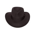 thumbnail image 2 of Silver Canyon Mens Indiana Outback Fedora Hat Crushable Wool Felt Large-Brown, 2 of 4