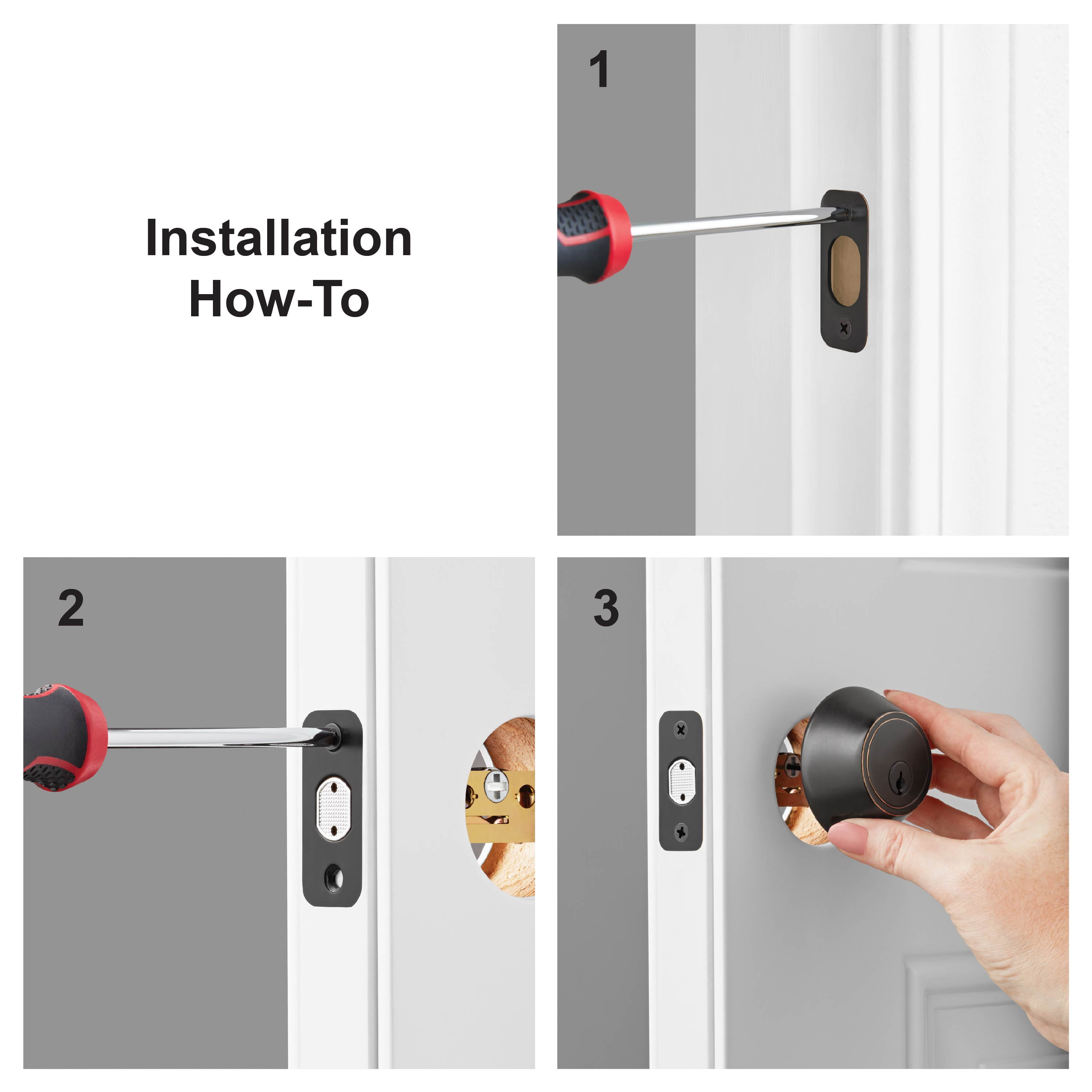 (4 pack) Hyper Tough Keyed Entry Single Cylinder Deadbolt Oil Rubbed Bronze