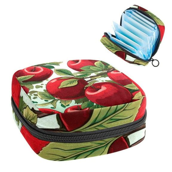 Fruit Period Pouch: Stylish Sanitary Napkin Bag, Travel Pouch Necklace, and Makeup Travel Bag - Organize and Carry Your Feminine Hygiene Items with Ease 4.7x6.6x6.6 in