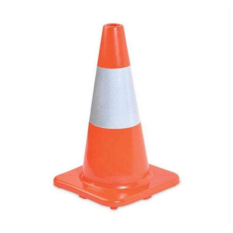 Traffic Cone, 10 x 10 x 18, Orange/Silver Traffic Cone, 10 x 10 x 18, Orange/Silver