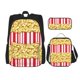 thumbnail image 1 of Disketp Popcorn Mochila Estampada de Gran Capacidad con Lonchera y Estuche, Set de 3 Piezas para Estudiantes, 1 of 7