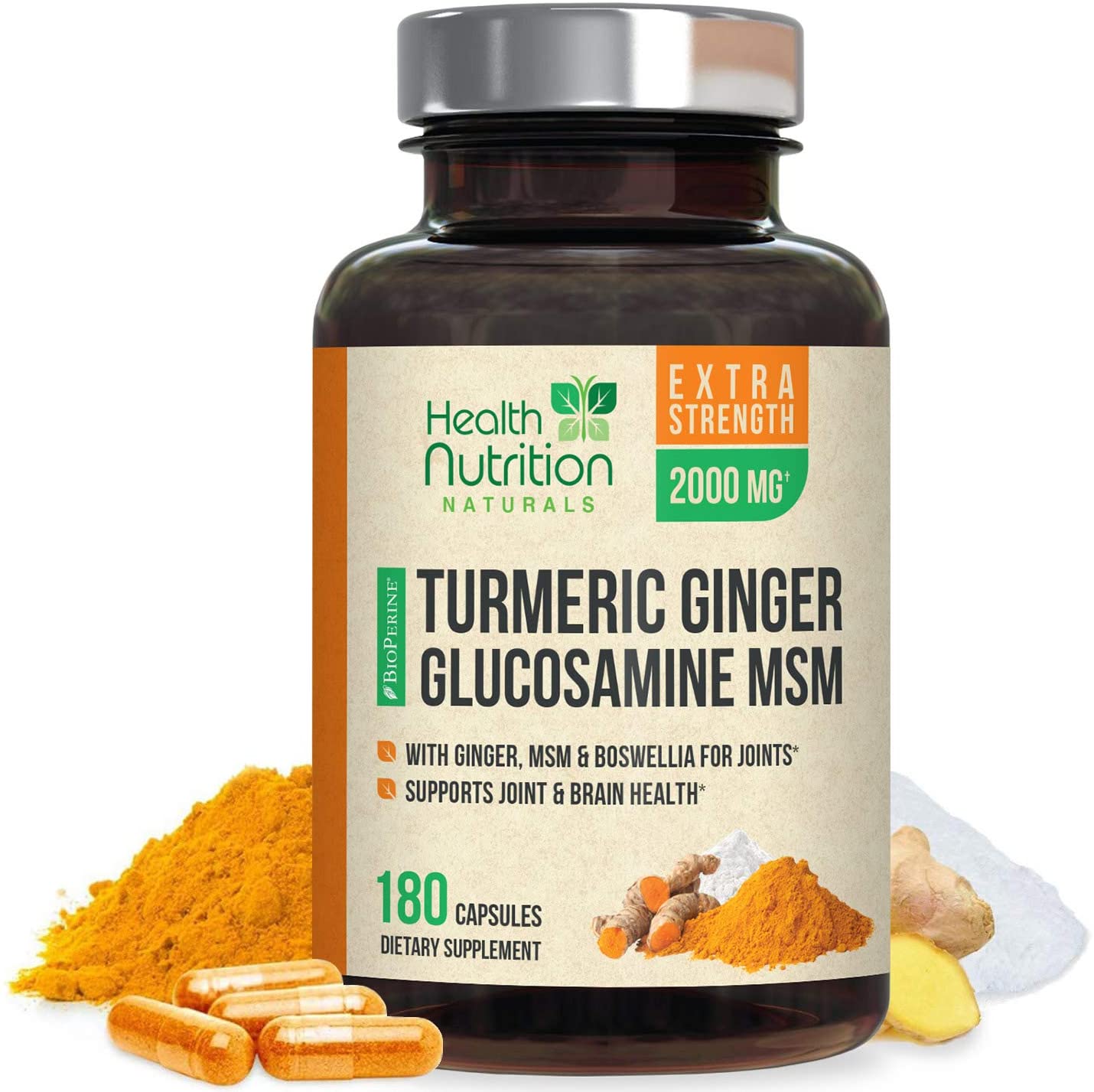 Health Nutrition Turmeric Curcumin with Ginger Glucosamine & MSM