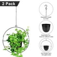 thumbnail image 3 of RIOGOO Metal Plant Hanger, Metal Wall and Ceiling Hanging Planters, Modern Planter, Mid Century Flower Pot Plant Holder, Minimalist Planter for Indoor Outdoor Home Decor(2 Pack), 3 of 7