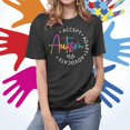 thumbnail image 5 of Autism Awareness T Shirts for Women 2026 Summer Casual Short Sleeve Crewneck Graphic Tees, 5 of 6