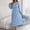 A150 Light Blue, variant on Women's Vintage Midi Pleated Dress Long Puff Sleeve Crew Neck Smocked Waist Tiered Bodice Flowy Chiffon Dress Elegant Lightweight Breathable Apparel For Office Church Wedding Guest
