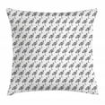 thumbnail image 1 of Birds Throw Pillow Cushion Cover, Repetitive Monochrome and Sketchy Pattern of Crowned Cranes, Decorative Square Accent Pillow Case, 20" X 20", Charcoal Grey White and Pale Taupe, by Ambesonne, 1 of 2
