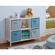 Badger Basket - Six-Cubby Storage Unit, White/Blue