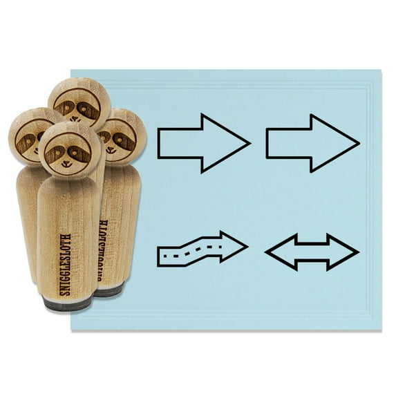 Outline Arrow Rounded Sharp Corners Crooked Double-Sided Rubber Stamp Set for Scrapbooking Crafting Stamping - Small 3/4 Inch
