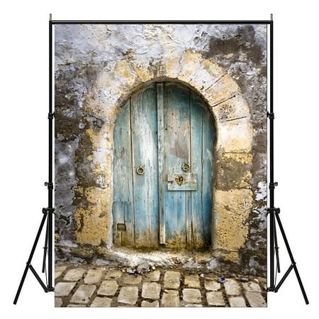 Image of LELINTA Studio Photo Video Photography Backdrop 5x7ft Outdoor Scenic Stone Door Style Printed Vinyl Fabric Background Screen Props