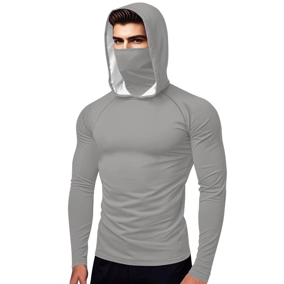 Taqqpue Men Women Sun Protection Hoodie Shirt UPF 50  Long Sleeve UV SPF T-Shirts Solid Color Rash Guard Fishing Swimming Lightweight Blouse Tops