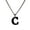 Black C, variant on HHIJONES Baseball 26 Letter Alphabet Pendant Necklace for Women Men Stainless Steel Personalized Initial First Name Jewelry Silver B