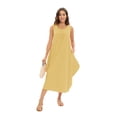 thumbnail image 5 of Baywell Women's Basic Tank Top Maxi Long Dress Casual Sleeveless Summer Beach Dress Yellow S-2XL, 5 of 7