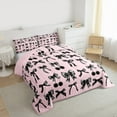 thumbnail image 3 of Castle Fairy Teens Cartoon Cherry Bow 3 Pieces Queen Comforter Set,Kawaii Bowknot Ultra Soft Bedding Sets,Cute Bow-Tie Bedding Comforter Set,Ultra Soft Home Decor, 3 of 8