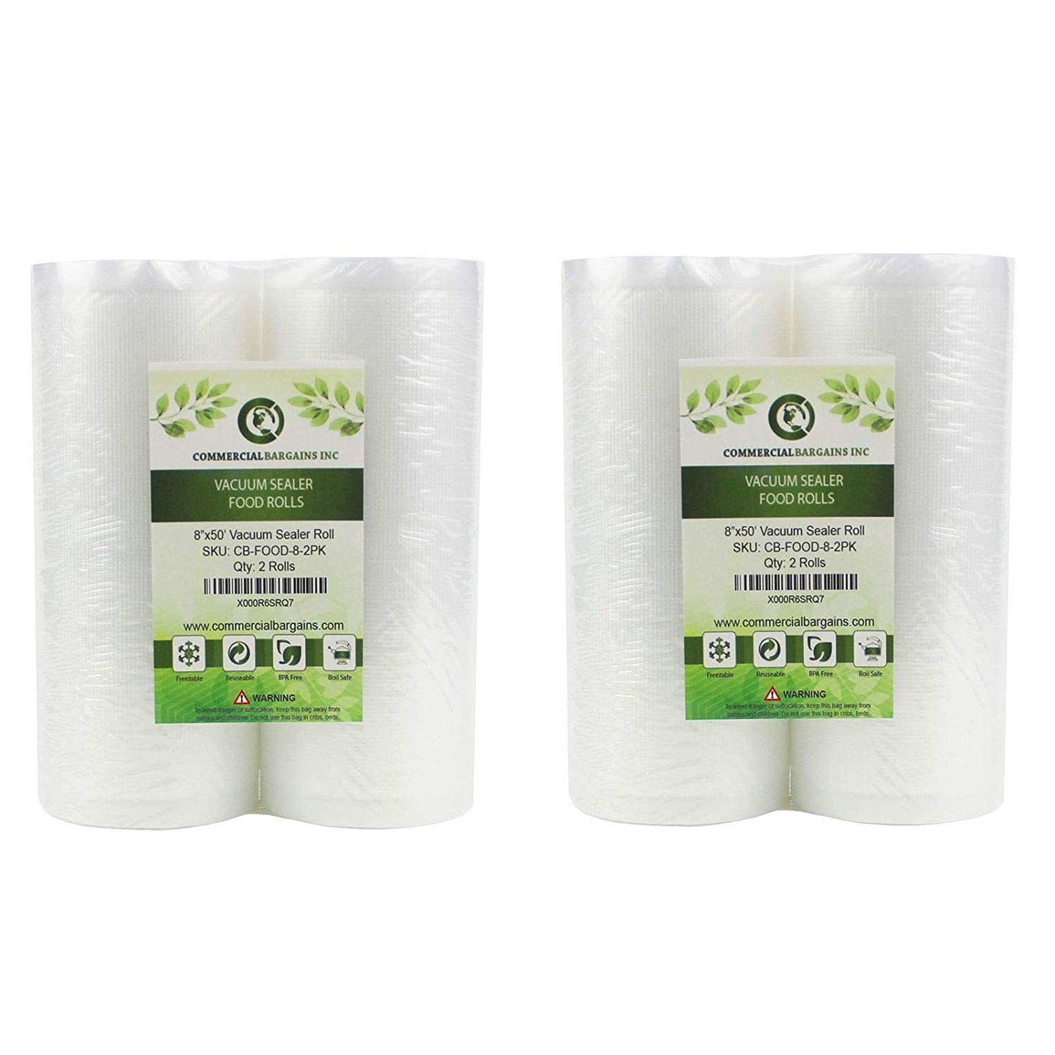 Commercial Bargains 8" x 50' Vacuum Saver Rolls Commercial Grade Food