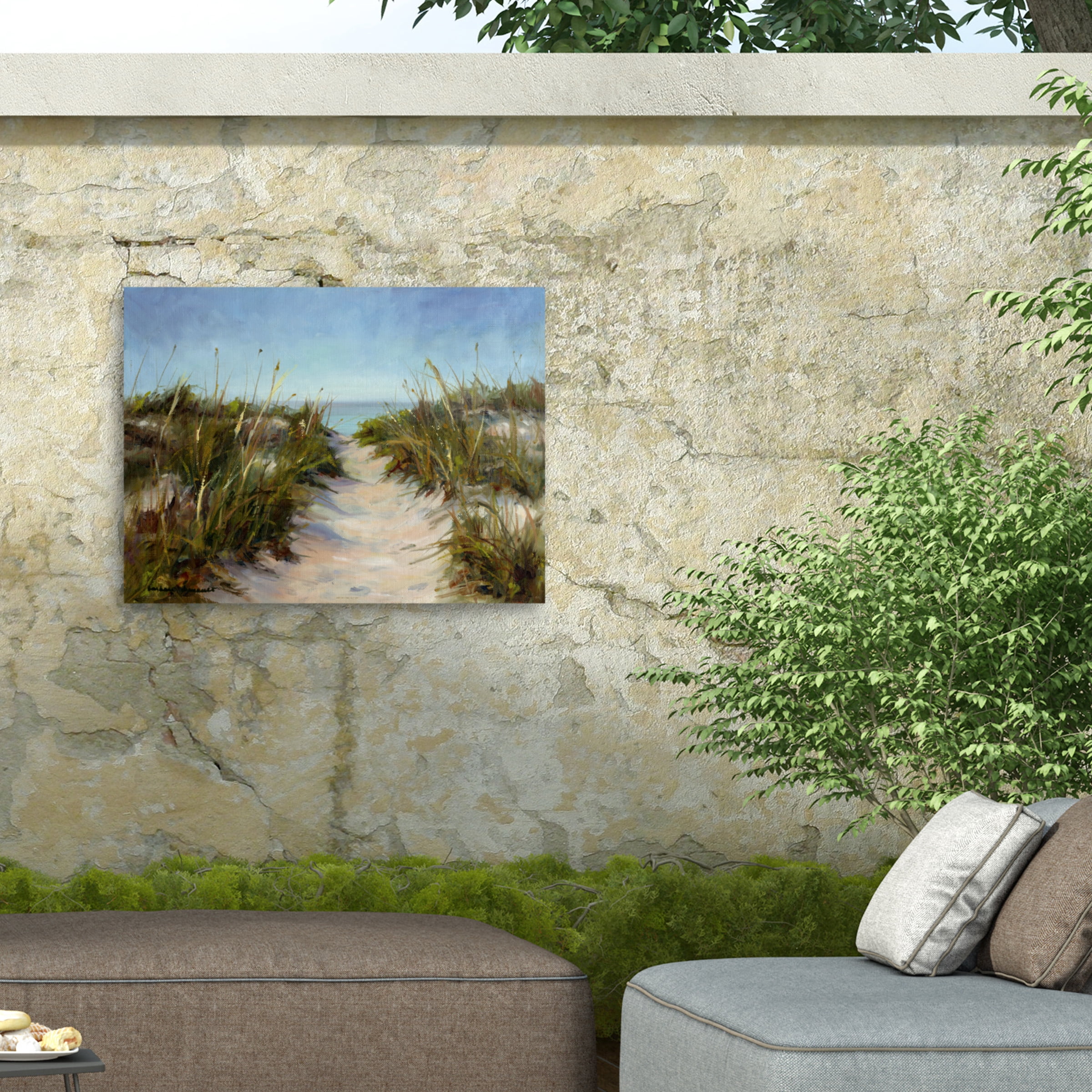 Barbara Chenault 'Seagrass And Sand' Outdoor Canvas 14x19