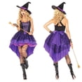 thumbnail image 2 of Disfraz de bruja de Halloween para mujer Disfraz de bruja para disfraz incluye guantes y sombrero XXL, 2 of 7