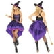 thumbnail image 4 of Disfraz de bruja de Halloween para mujer Disfraz de bruja para disfraz incluye guantes y sombrero XXL, 4 of 5