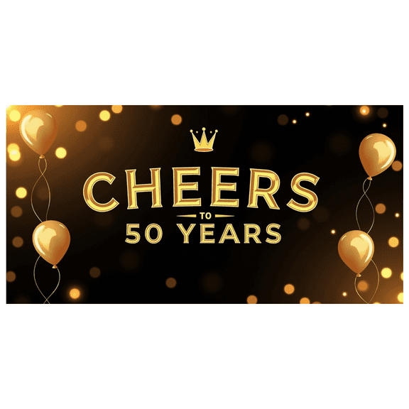 LUUFILx Golden 50th Anniversary Balloon Backdrop Banner Party Supplies Birthday Celebration Decorations Photography Props Years Background