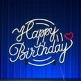 thumbnail image 2 of Glowneon Happy Birthday w/ Heart Neon Sign, Birthday Party Decor, 2 of 4