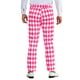 thumbnail image 3 of INSPIRAR CHIC Pantalones de Hombre con Patrón de Cuadrícula de Diamante, Corte Regular, Traje de Bloque de Color, Talla 34, Rosa, 3 of 6