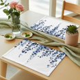 thumbnail image 3 of Watercolor Blue Leaves Placemats Set of 6 Eucalyptus Leaf Place Mats Table Mats Kitchen Dining Home Outdoor Party Table Decoration, 3 of 9