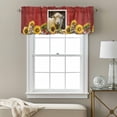 thumbnail image 3 of Sheep Sunflowers Valance Curtain for Windows White Yellow Flower Bee Farms Animal Oil Painting Rod Pocket Curtain Valances Short Window Treatments for Kitchen Bathroom Laundry Basement 60 x 18 Inch, 3 of 9