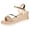 Gold, variant on Women's Platform Wedge Sandals Sparkly Strappy Open Toe Party Prom Dress Shoes Elegant Ankle Strap Chunky Heels Silver Size 7.5