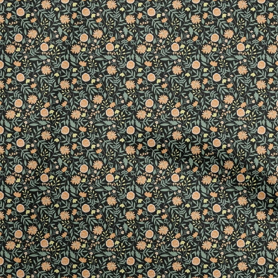 oneOone Cotton Poplin Dark Peach2 Fabric Floral Sewing Fabric By The Yard Printed Diy Clothing Sewing Supplies 56 Inch Wide