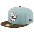 thumbnail image 3 of Men's New Era Light Blue/Brown Philadelphia 76ers Two-Tone 59FIFTY Fitted Hat, 3 of 6