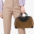thumbnail image 3 of Women Straw Bags Female Bamboo Bag Travel Knitted Totes Bags, 3 of 5
