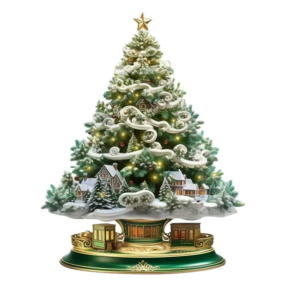 2025 Acrylic Flat Christmas Ornament Decorative Pendant 1-Piece - Unique Tree Decor Holiday Hanging Gift(A)