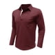 thumbnail image 4 of pstuiky camisas de manga larga para hombre, Camiseta informal de manga larga para hombre, color liso, con solapa, estilo retro. camisetas de hombre xxl, 4 of 7