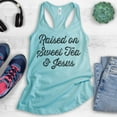 thumbnail image 2 of Raised On Sweet Tea & Jesus Tank Top, Ladies Racerback Tank Top, Christian Tank, Jesus Tank, Religious Tank, Cancun, Small, 2 of 3