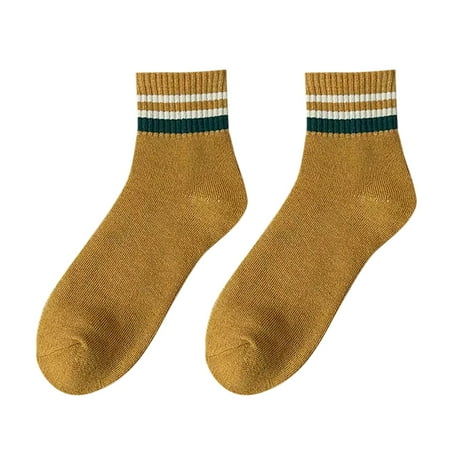 

ketyyh-chn99 Socks Womens Socks Thick Striped Wool Hosiery Winter Thick And Comfortable Warm Men Medium Length Casual Socks