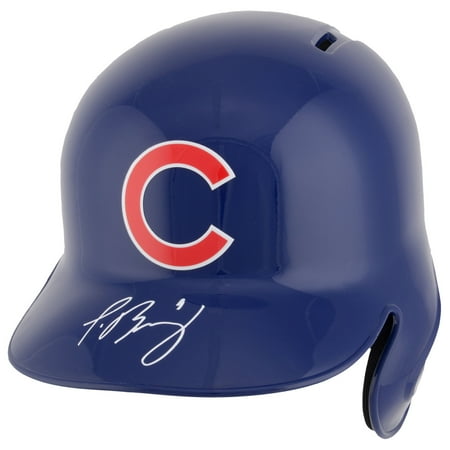 Chicago Cubs Autographed Helmets - Javier Baez Chicago Cubs Fanatics Autographed Replica Batting Helmet - No Size