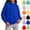 Blue, variant on Chiccall Basic Solid Hooded Sweatshirt for Kids Oversized Street Style Soft Fleece Daily Hoodies for Girls