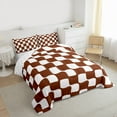 thumbnail image 3 of Homewish Minimalist Checkered Full Size Comforter Sets 3-Piece for Female Men Adults,Abstract Geometric Plaid Bedding Comforter Set,Vintage Aesthetic Lightweight Bedding Sets,Luxury Bedroom Decor, 3 of 8